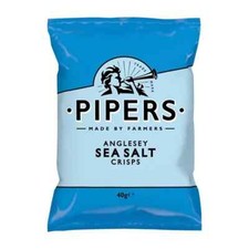 Pipers Crisps Anglesey SEA SALT 24 x 40g full box NEW STOCK