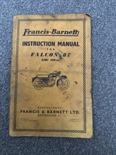 VINTAGE CLASSIC ORIGINAL FRANCIS BARNETT FALCON 87 199cc  INSTRUCTION MANUAL
