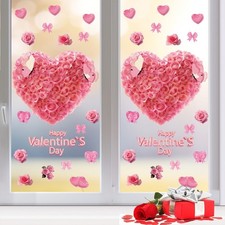 2pcs Valentines Window Clings