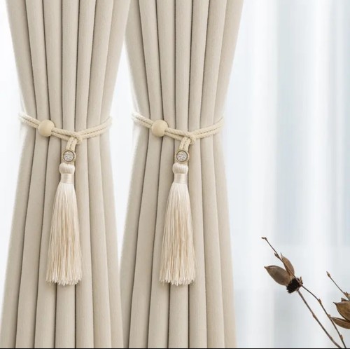 Wooden beaded curtain tie - 2x,