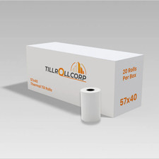 Till Rolls 57x40 Thermal 20 Rolls Receipt Paper For Card Machines BPA Free