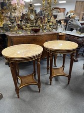 Fine Pair of Round Marble Top