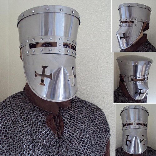 Crusader templar helmet with - templar,