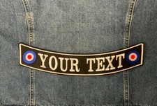 11 3/4" TOP & BOTTOM MOD ROCKER PATCH BIKER CUSTOM EMBROIDERED SCOOTER PATCHES
