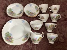 22 piece Vintage Royal Vale Bone China Country Cottage Tea set