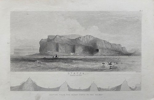 1859 antique print columns - antique, at