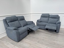 G Plan Kingsbury 2 + 2 Seater Sofa Set Power Recliner Shore Blue
