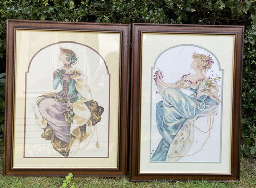 Completed pair cross stitch - pair,
