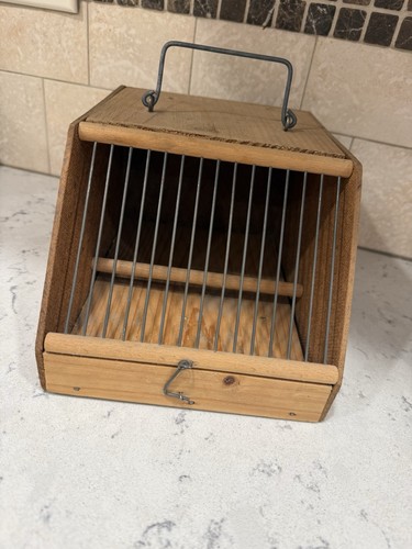 Vintage wooden bird cage - wooden,