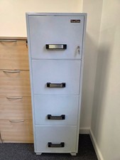 Used Fireproof 4 Drawer Filing Cabinet Lockable. ?FAST UK DELIVERY ?