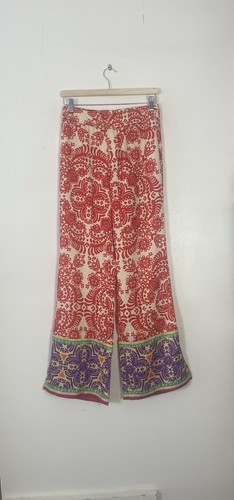 Zara cream red patterned wide - cream,