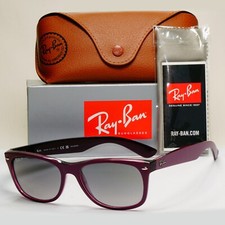 Ray-Ban Sunglasses Polarised New Wayfarer Grey Violet RB 2132 6606/M3 58mm Large