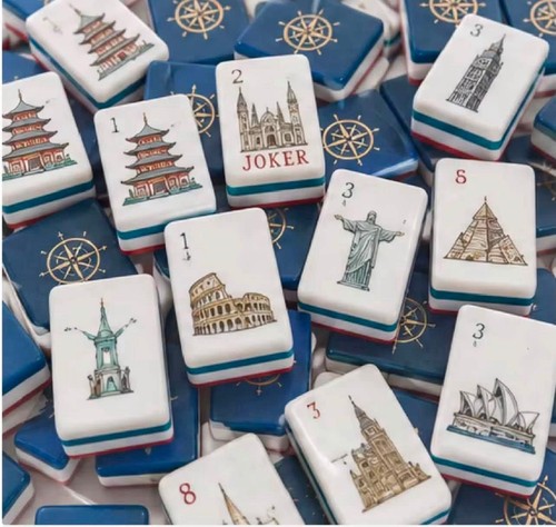 Engraved american mahjong - engraved,