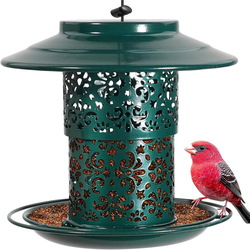 Metal bird feeder for outdoors - metal,