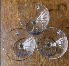 3 BABYCHAM GLASSES with white