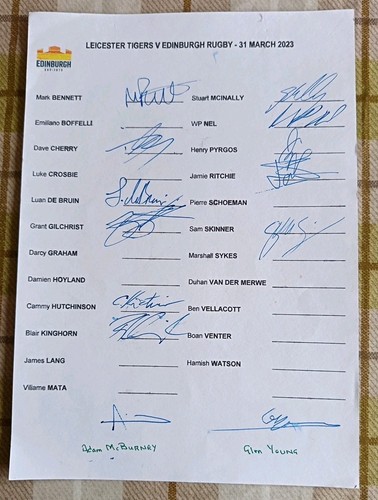 Sale edinburgh rugby signed - edinburgh,