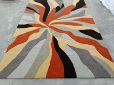 Orange Multicolor Hand Tufted