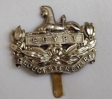WW1 Gloucestershire Regiment (Gloucester) Cap Badge White Metal ANTIQUE Org