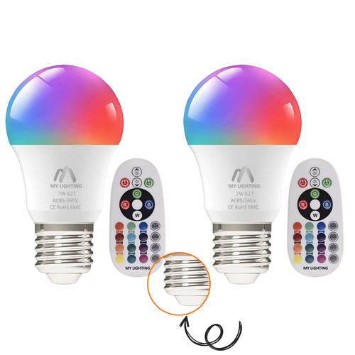 Rgb led bulbs - e27, with