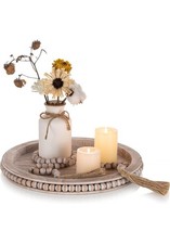 Wooden Tray with Wood Beaded - Inweder Decorative Trays Distressed White Tray