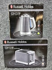 Russell Hobbs Structure 1.7L Kettle 28082 & 2 Slice Toaster 28092 Set - Grey