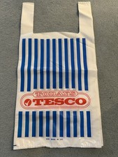 Unused Vintage 1980’s TESCO Plastic Carrier Bag - 24 X 11 Inches Today's Tesco