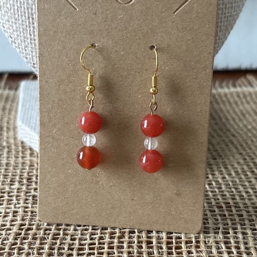 Carnelian gemstone drop dangle - carnelian,