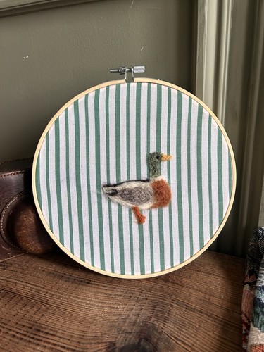 Framed needlepoint duck - needlepoint,