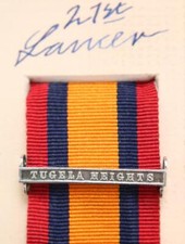 QSA QUEENS SOUTH AFRICA MEDAL RIBBON BAR CLASP TUGELA HEIGHTS BOER WAR CAMPAIGN