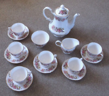 15 Piece Colclough "Wayside" 8581 Bone China Coffee Set, Pot Cups Jug Sugar Bowl