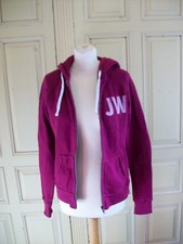 JACK WILLS UK 8 ZIP UP HOODIE SWEATSHIRT PURPLE PINK PLUM SEASONNAIRES WARM VGC