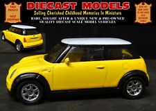 RARE LIQUID YELLOW 2001 BMW MINI COOPER HATCH R50; DIECAST 1:56 SCALE MODEL CAR