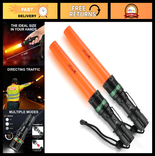2pc inch led traffic wand - 11-inch,