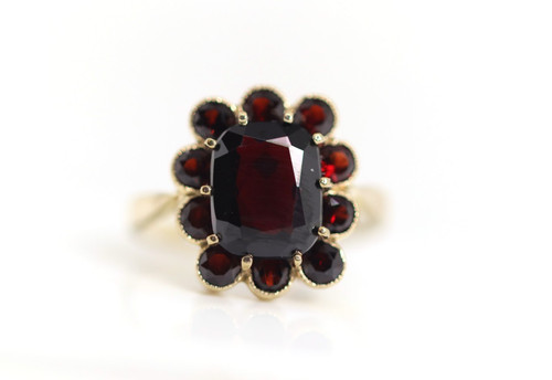 Vintage yellow gold garnet - vintage,