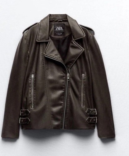 Zara faux leather biker jacket - zara,
