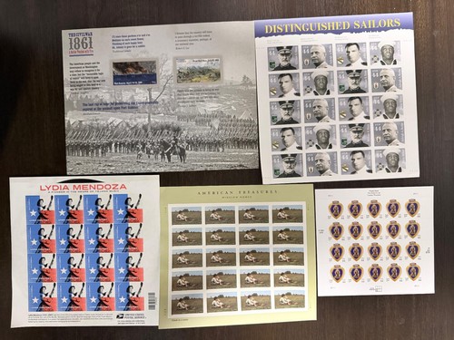 Lot mint stamp sheets - lot, 5