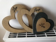 WOODEN 3 HEARTS ENTWINED "