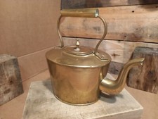 Antique English Brass Tea Kettle. c1920. All Brass.