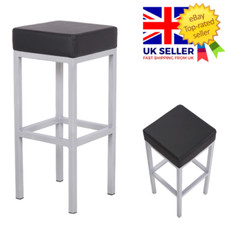 Black Faux Leather Bar Stool