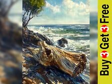 Coastal Driftwood Scene 7"x5"