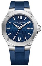 Baume & Mercier Riviera Automatic Steel Blue Dial Rubber Mens Watch M0A10619