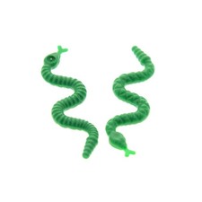 2x Lego Animal Snake Green Rattlesnake Viper Zoo Set 4842 7327 10228 30115