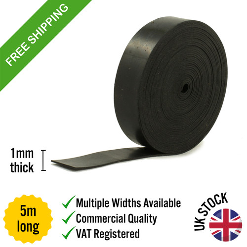Solid rubber strip 1mm - solid, thick