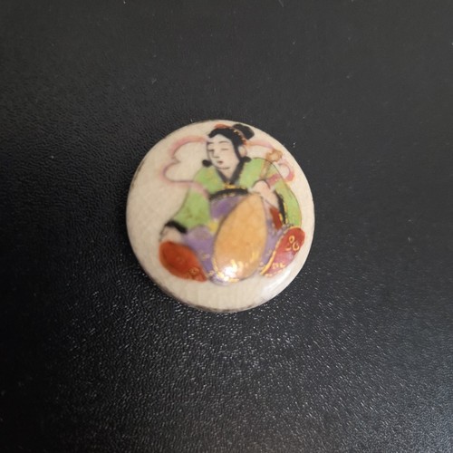 Ceramic satsuma button - satsuma,