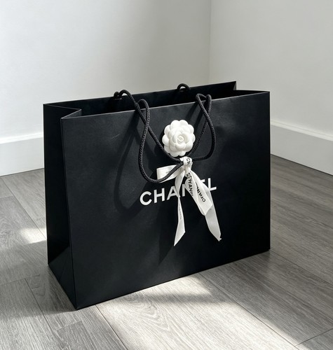 Chanel black paper gift bag - chanel,