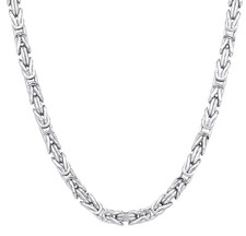 Sterling Silver 20 inch Italian Square Byzantine Chain Men's Ladies Necklace