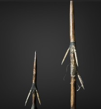 A Pair  of Old Papua New Guinea Harpoons/ Spears Miiddle Sepik River Tribal