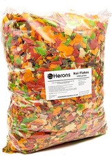 HERONS - Koi Flakes 1kg - 10L - Complete Feed for Koi, Carp and Other Pond and 