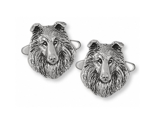 Collie cufflinks jewelry - collie,