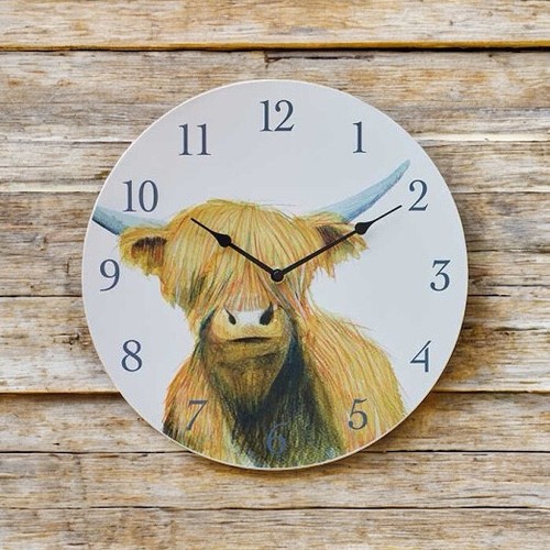 Highland cow clock garden - highland,